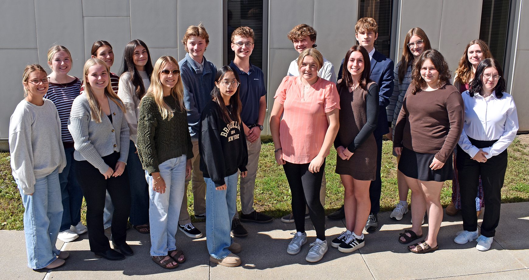 Jefferson Community College recognized the 2026-27 class of Jefferson-Can Community Scholars during a recent campus reception. Back row, from left: Ella Priestley, Indian River; Natalie Dana, General Brown; Ava Parody, General Brown; Samuel Newton, South Jefferson; Patrick Tousley Jr., South Jefferson; Porter Lonsberry, Thousand Islands; William Main, Faith Fellowship; Grace Peters, Belleville Henderson; and Rozely Kindberg, Watertown. Front row, from left: Reese Widrick, Indian River; Taylor Pharoah, Indian River; Irelynne Davis, Indian River; Helen Ho, Watertown; Alyssa Harrienger, Watertown; Emma Makuch, Carthage; Courtney Hanson, Belleville Henderson; and McClayne Reardon, Belleville Henderson. Absent from photo: Kody Cheung, General Brown; Rylee Combs, Watertown; Abigail Fields, General Brown; Shane Motes, Indian River; Irisa Ratnaransy, Watertown, and Olivia Walker, Watertown.